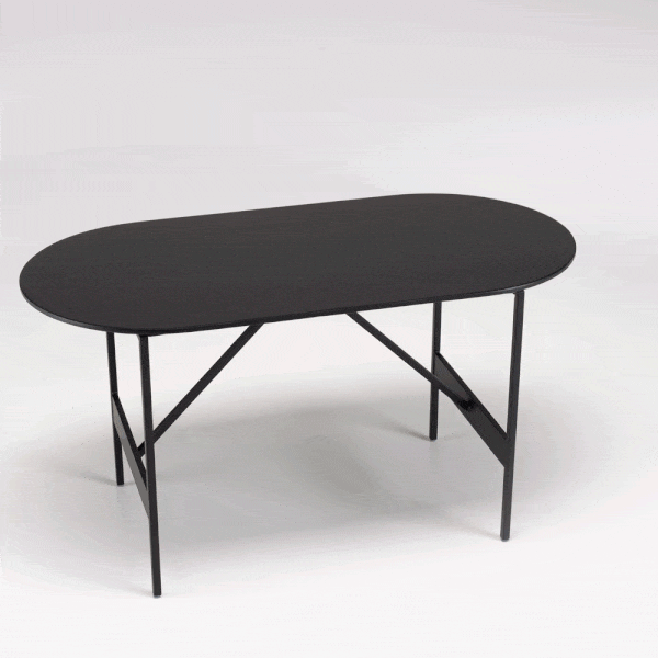 Table basse ovale noire Jalesko
