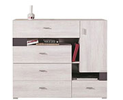 Commode chambre adolescent grise et blanche