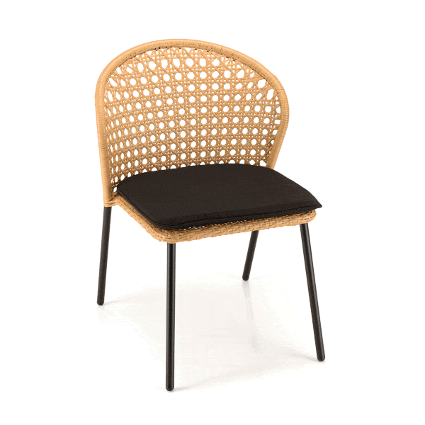 Fauteuil rotin synthétique beige
