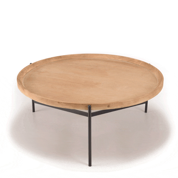 Table basse ronde industrielle korbi