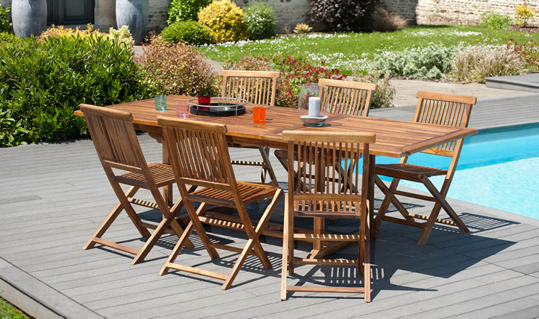 Table de jardin en bois design pas cher