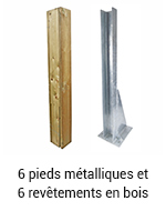 pieds en bois et métal