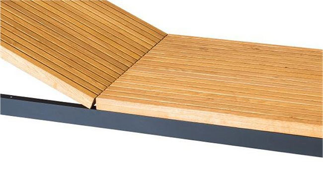 bain de soleil en bois massif et aluminium laqué