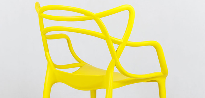 Fauteuil repas design jaune