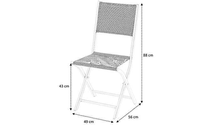 Dimensions chaise pliante jardin modulo