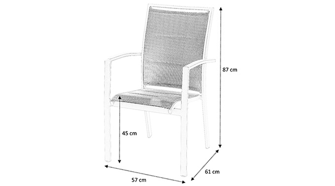 Dimensions fauteuil jardin modulo