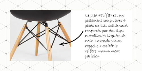 Fauteuil noir design avec pied eiffel