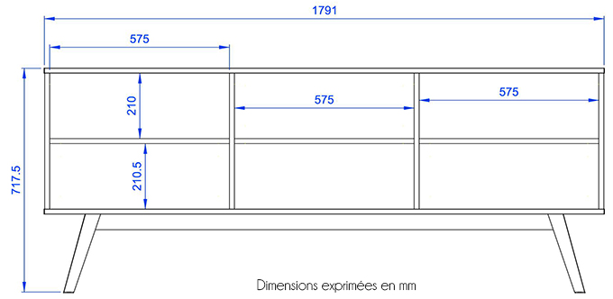 dimensions bibliothèque nature