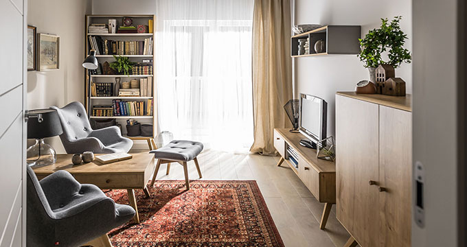 Etagere Murale Design Grise Et Chene Nature Vox