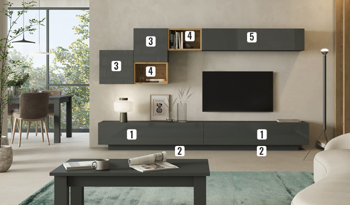 Set meuble TV moderne Newton