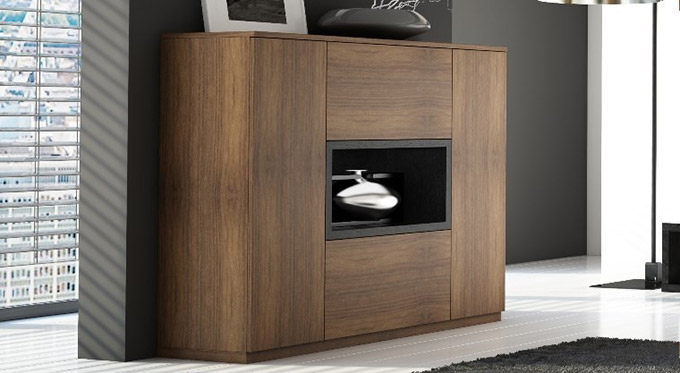 buffet design noyer naturel