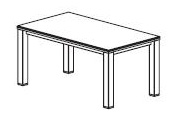 Petite table à manger rectangulaire en bois