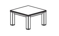 Dimensions table basse carrée en chêne massif