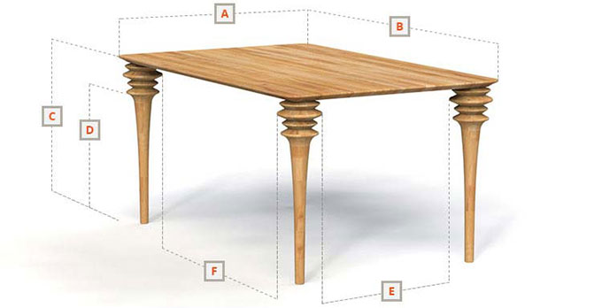 dimensions table en hêtre