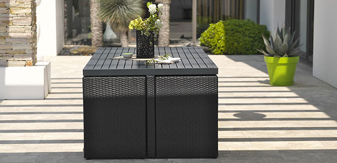 ensemble jardin design noir