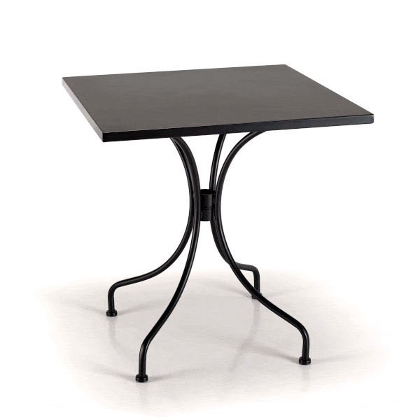 Table carrée acier noir Roméo