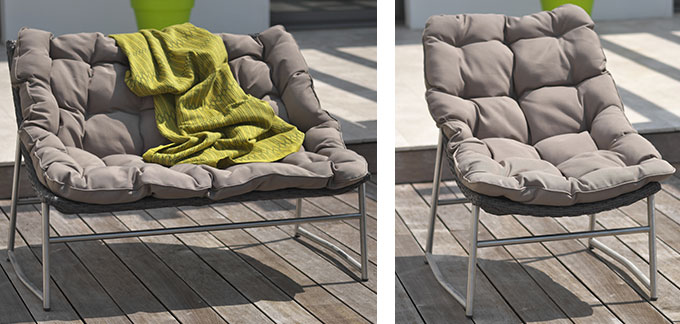 salon de jardin design marron