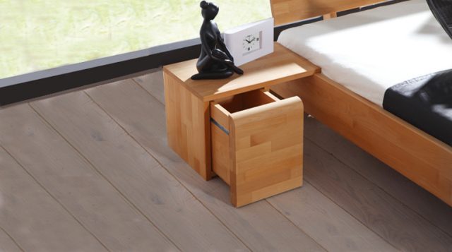 Vente lit design discount en bois massif FUJI