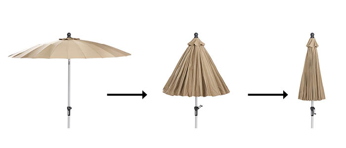 Parasol inclinable beige inspiration asitaique