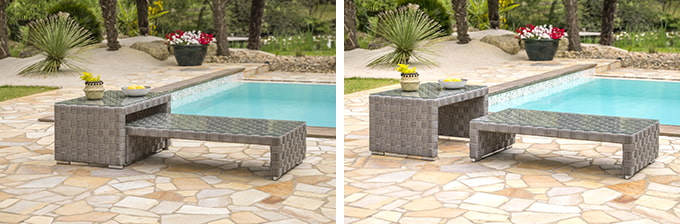 table basse modulable jardin