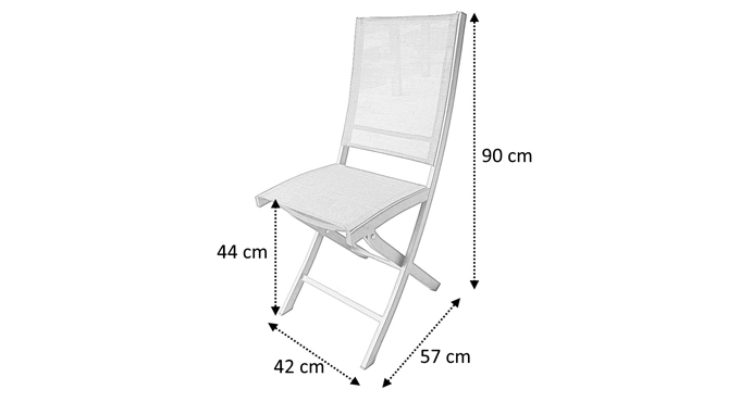 Dimensions chaise pliante whitestar