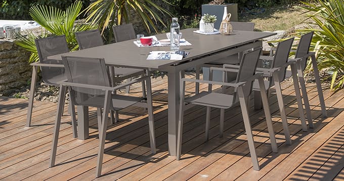 table jardin design alu sable